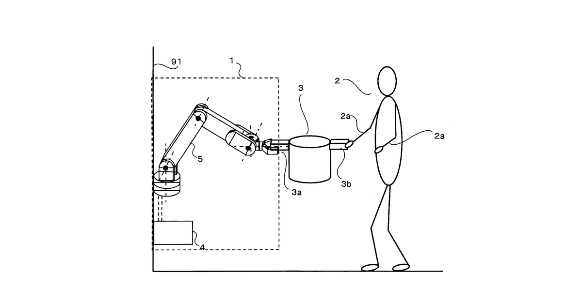 Patent drawing for Robot, controlling device and controlling method for robot, and controlling program for robot-controlling device
