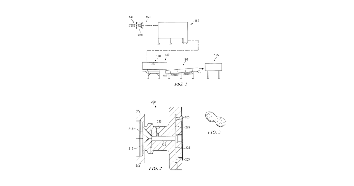 Patent drawing for Direct expanded snack made with peanut flour and method for making