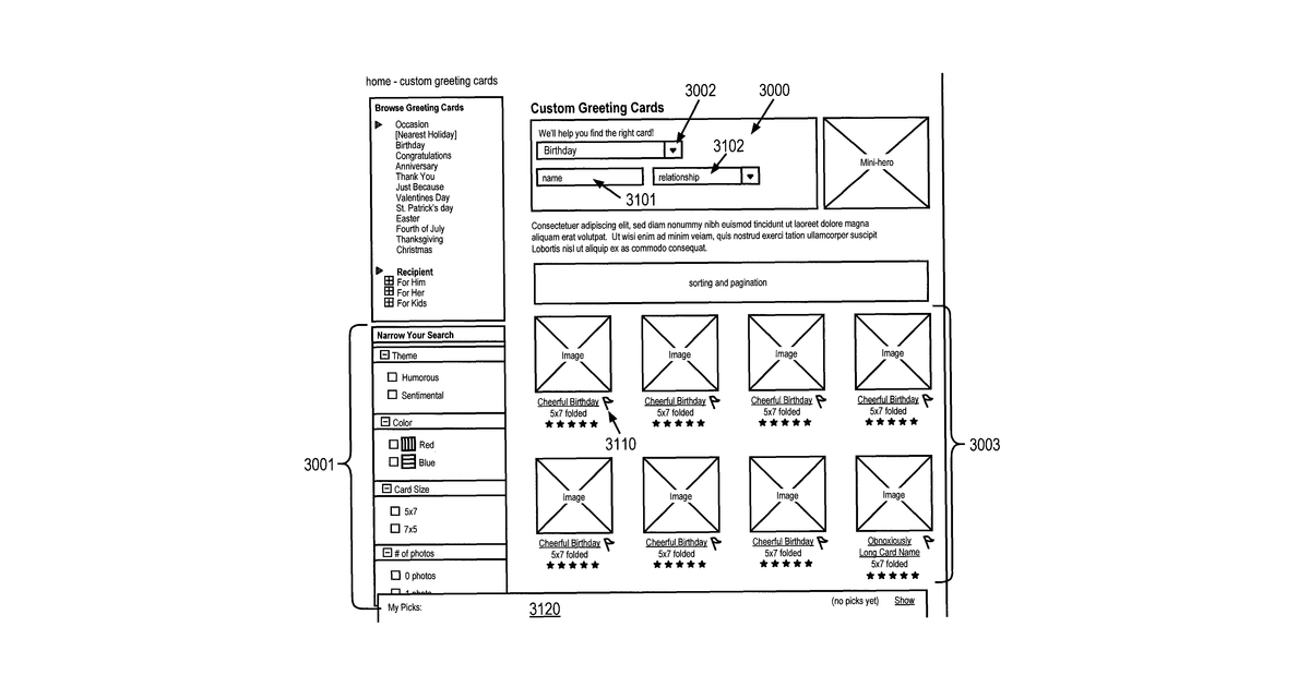 Patent drawing for System, method and graphical user interface for managing contacts and calendars within an online card system