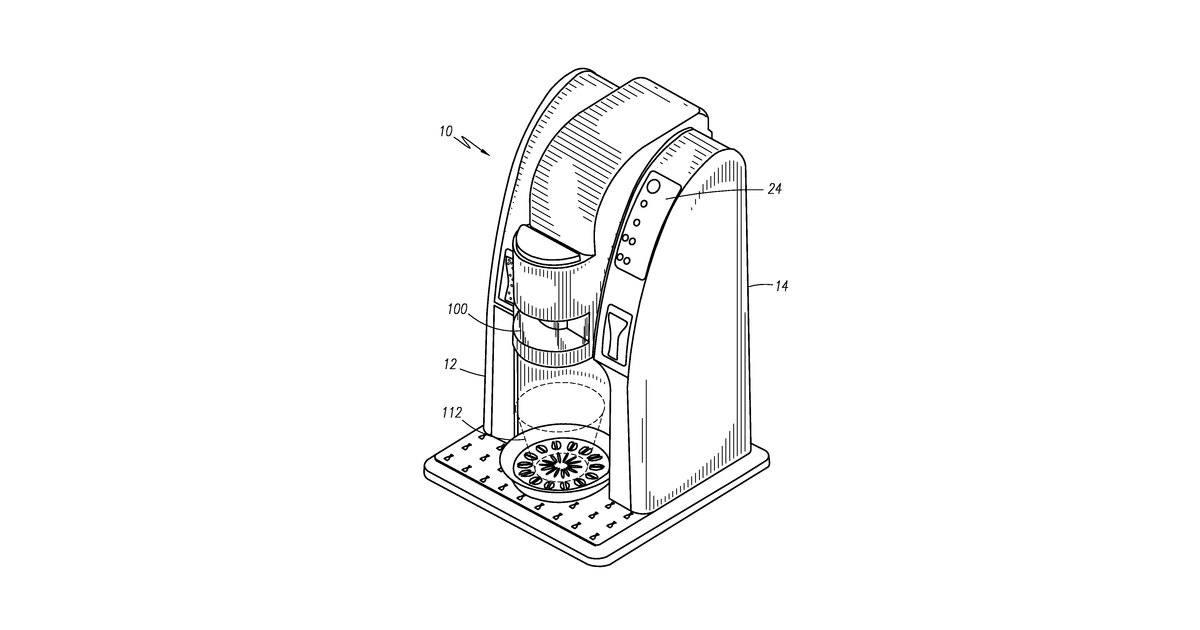 Patent drawing for Select serving and flavored sparkling beverage maker