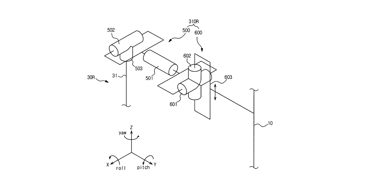 Patent drawing for Humanoid robot and shoulder joint assembly thereof