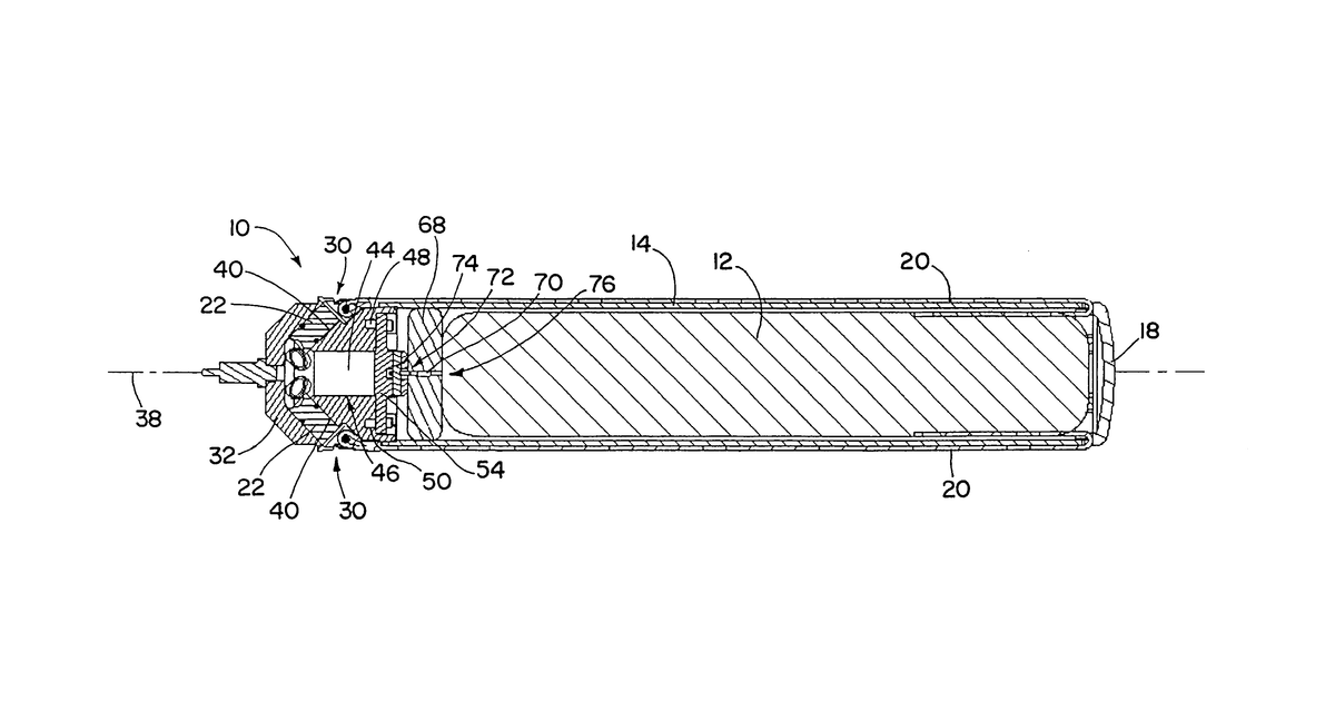 Patent drawing for Interceptor projectile and method of use