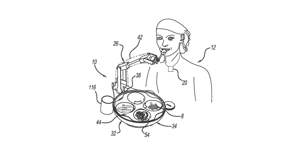 Patent drawing for Self-feeding device for an individual