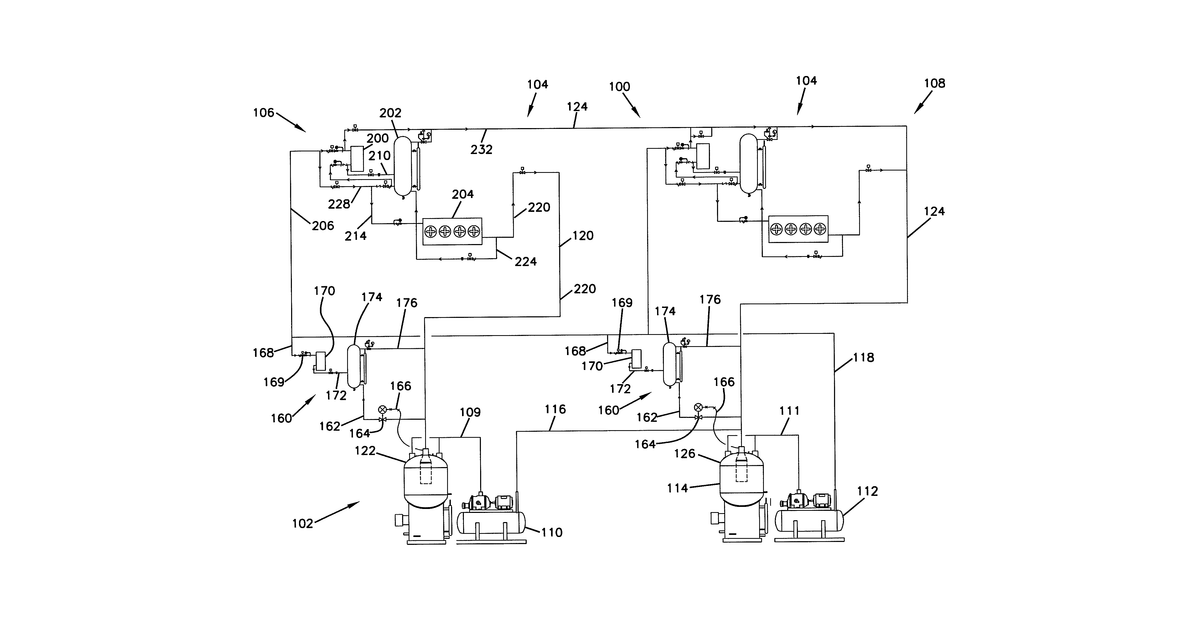 Patent drawing for Condenser evaporator system (CES) for decentralized condenser refrigeration system