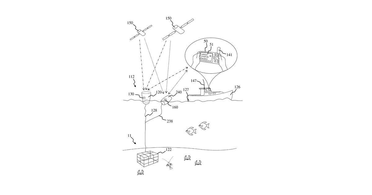 Patent drawing for Tracking system for underwater equipment