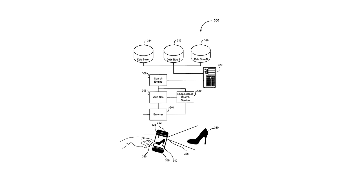 Patent drawing for Techniques for shape-based search of content