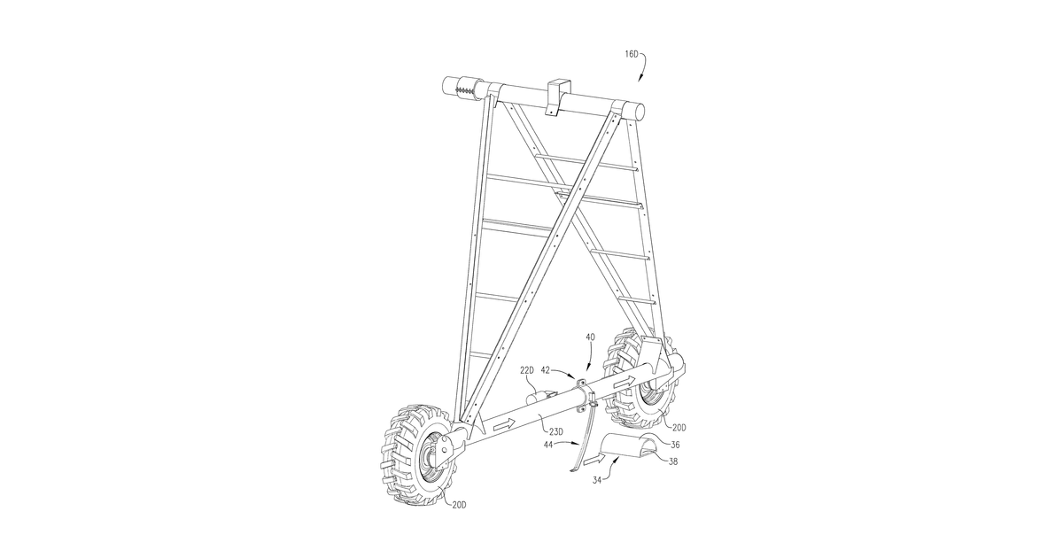 Patent drawing for Control system for stopping or reversing movement of an irrigation system