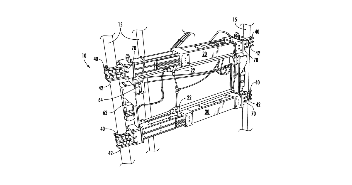 Patent drawing for Robotic platform for traveling on vertical piping network