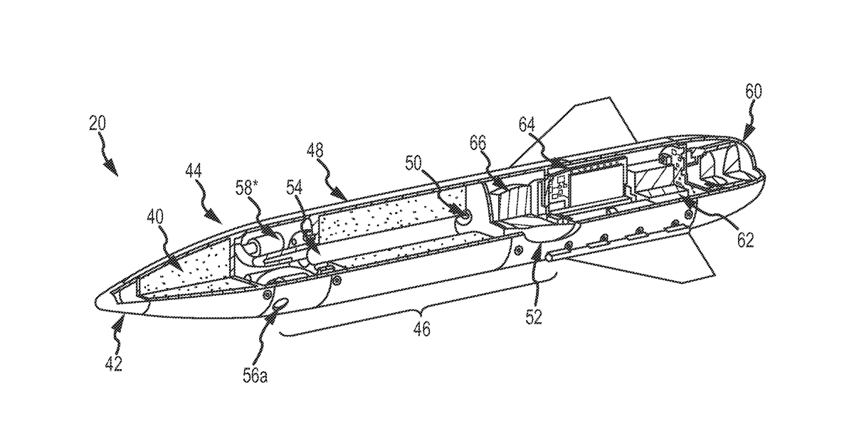 Patent drawing for Integrated propulsion and attitude control system from a common pressure vessel for an interceptor