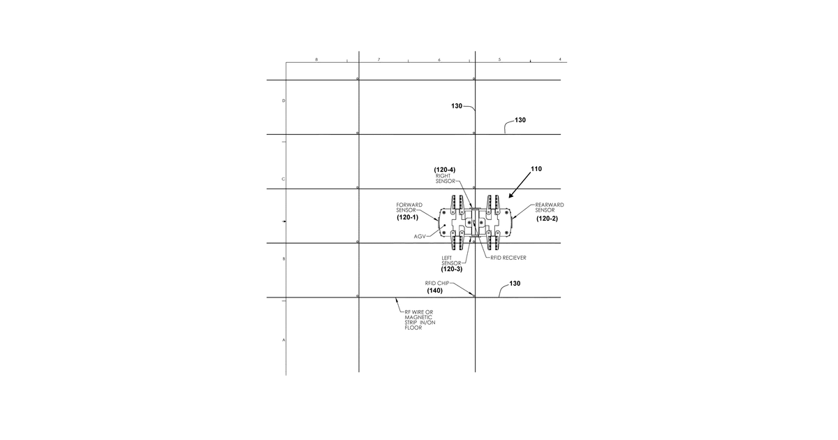 Patent drawing for Automated storage system and transport vehicle