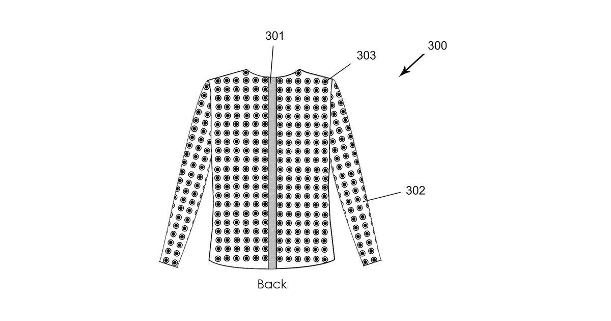 Patent drawing for Electronic stimulation textile for traditional Chinese medicine therapy