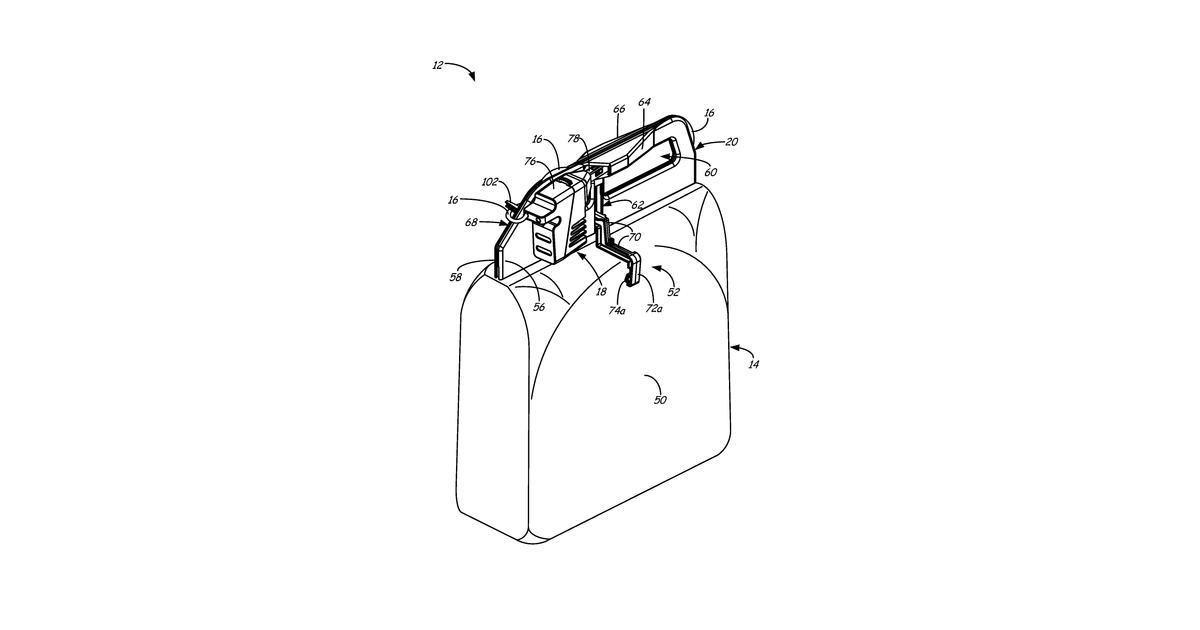 Patent drawing for Spool assembly for additive manufacturing system, and methods of manufacture and use thereof