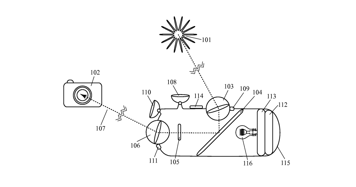 Patent drawing for Wearable device for disrupting unwelcome photography