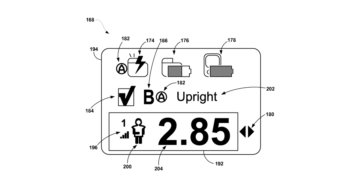Patent drawing for Posture state display on medical device user interface