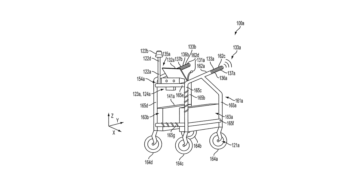 Patent drawing for Intelligent mobility aid device and method of navigating and providing assistance to a user thereof