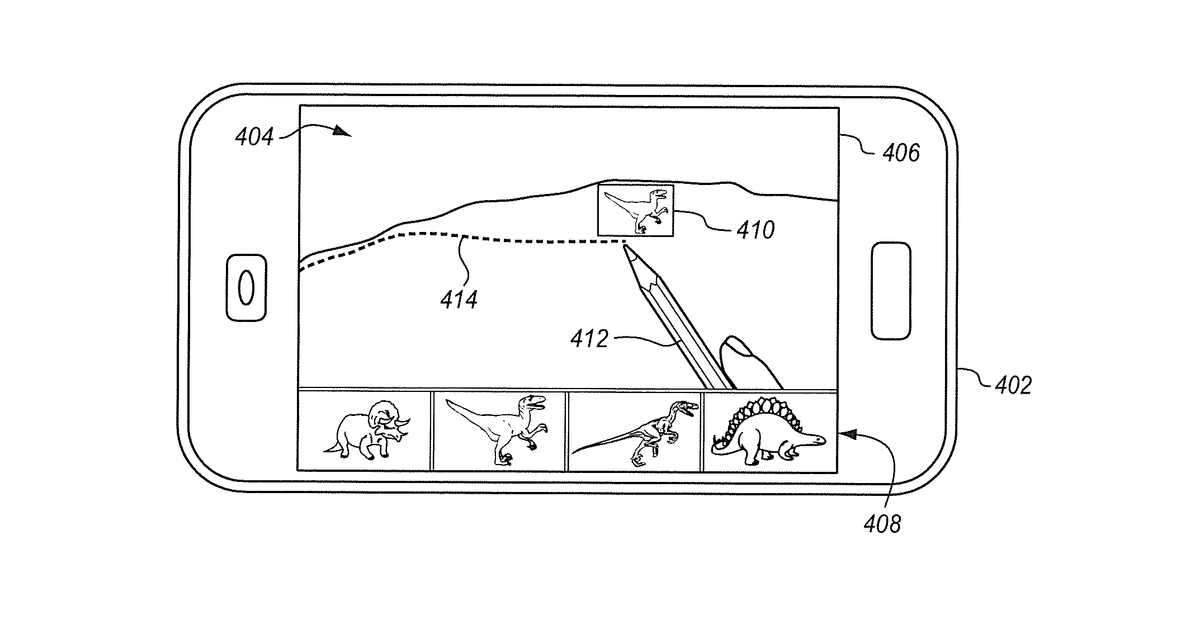 Patent drawing for Augmented reality creation using a real scene