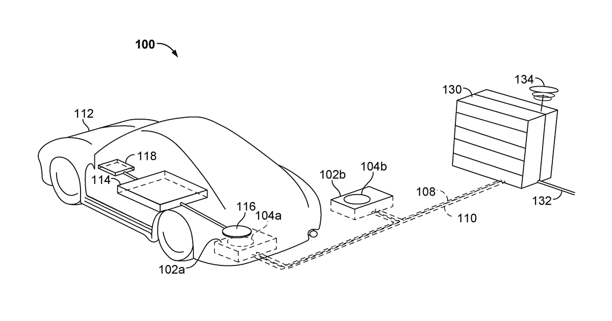 Patent drawing for System and method for detecting the presence of a moving object below a vehicle