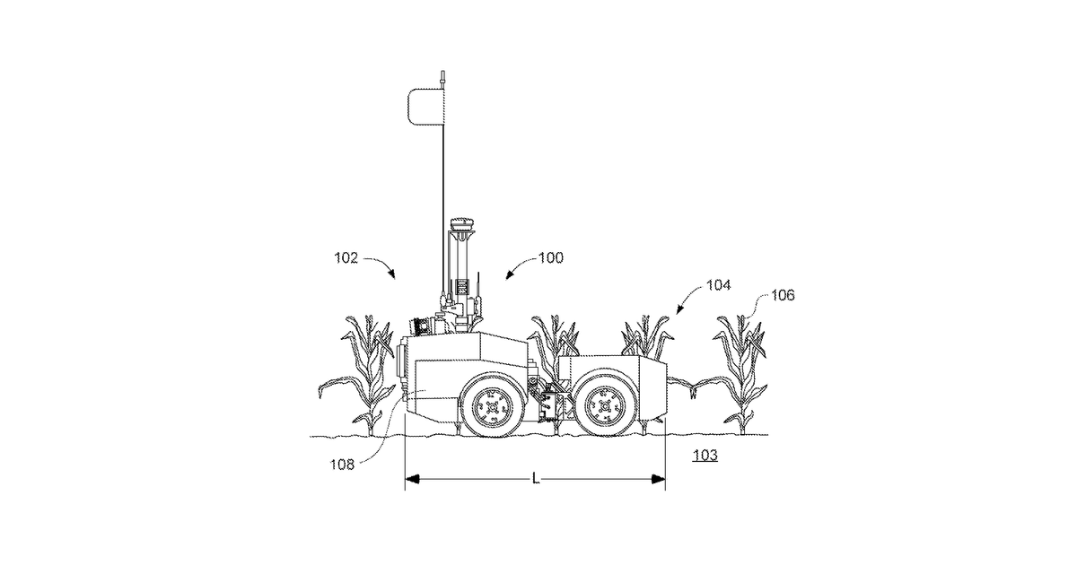 Patent drawing for Agricultural autonomous vehicle platform with articulated base
