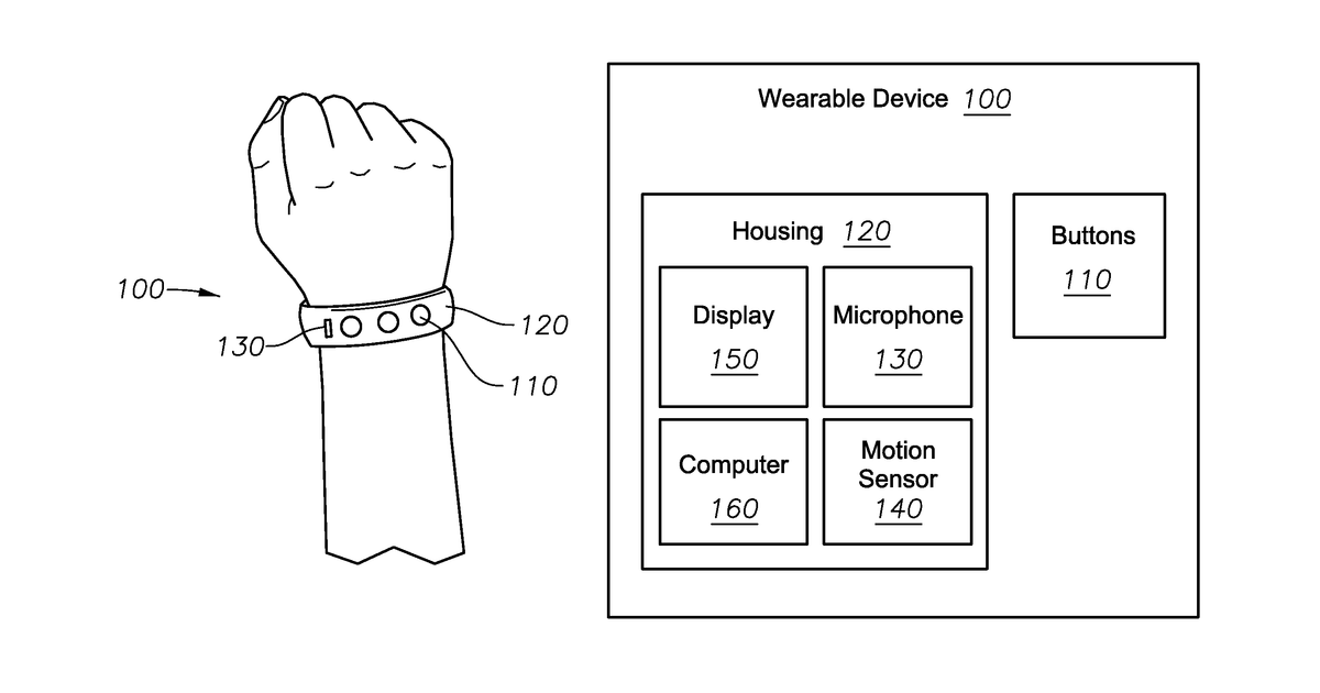Patent drawing for Using voice recognition for recording events