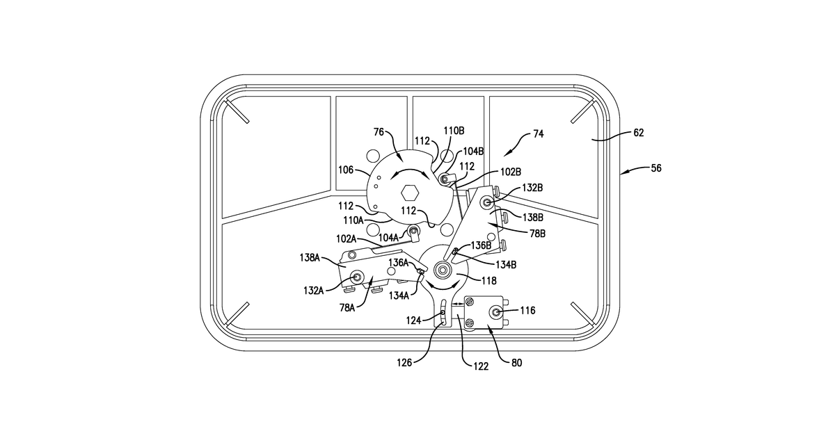 Patent drawing for Tower alignment system and mechanism that allows programmed changes to the alignment automatically