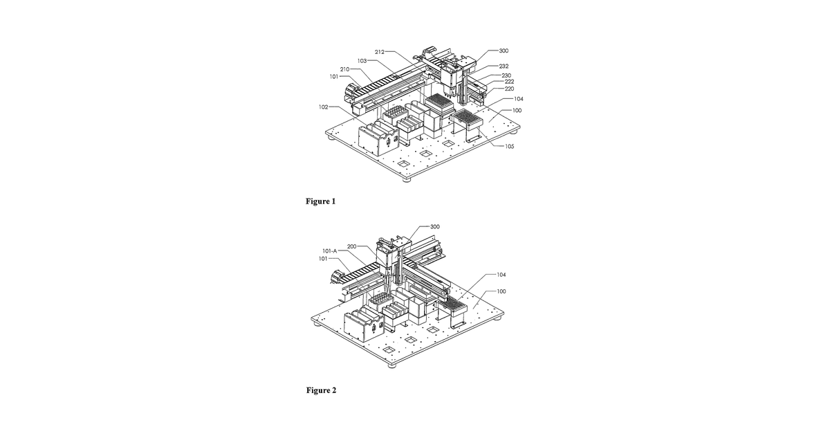 Patent drawing for Dual tip array dispensing head