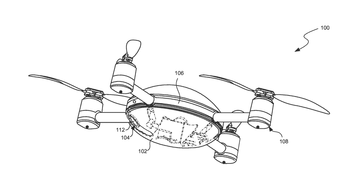 Patent drawing for Launching unmanned aerial copter from mid-air