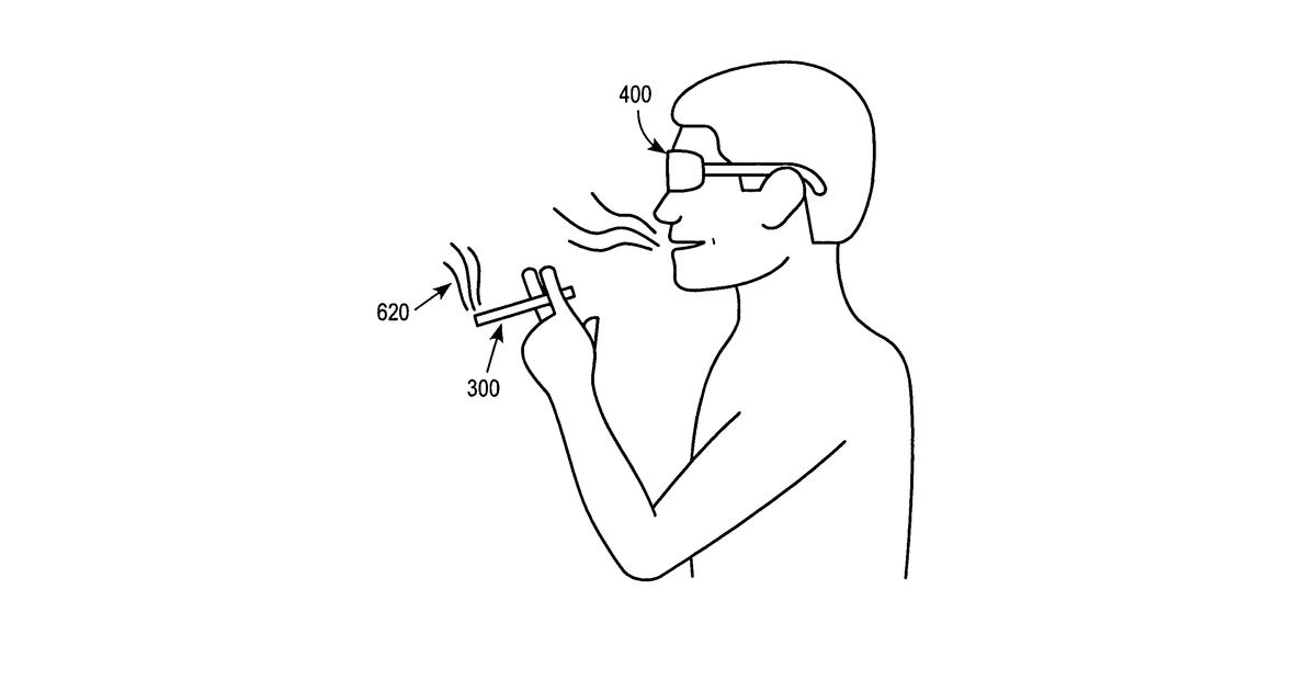 Patent drawing for Virtual reality smoking system