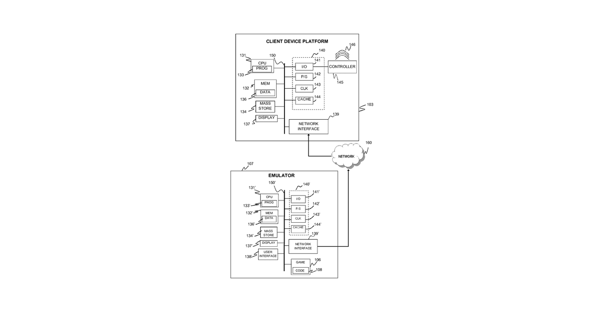 Patent drawing for Haptic enhancements for emulated video game not originally designed with haptic capabilities