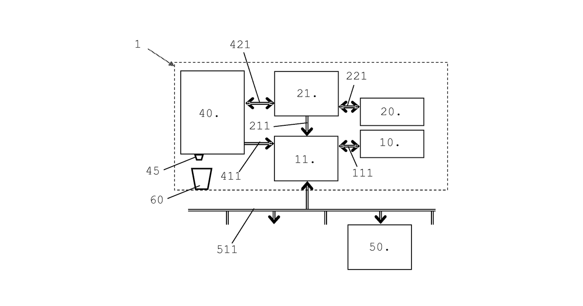 Patent drawing for Beverage machine for a network