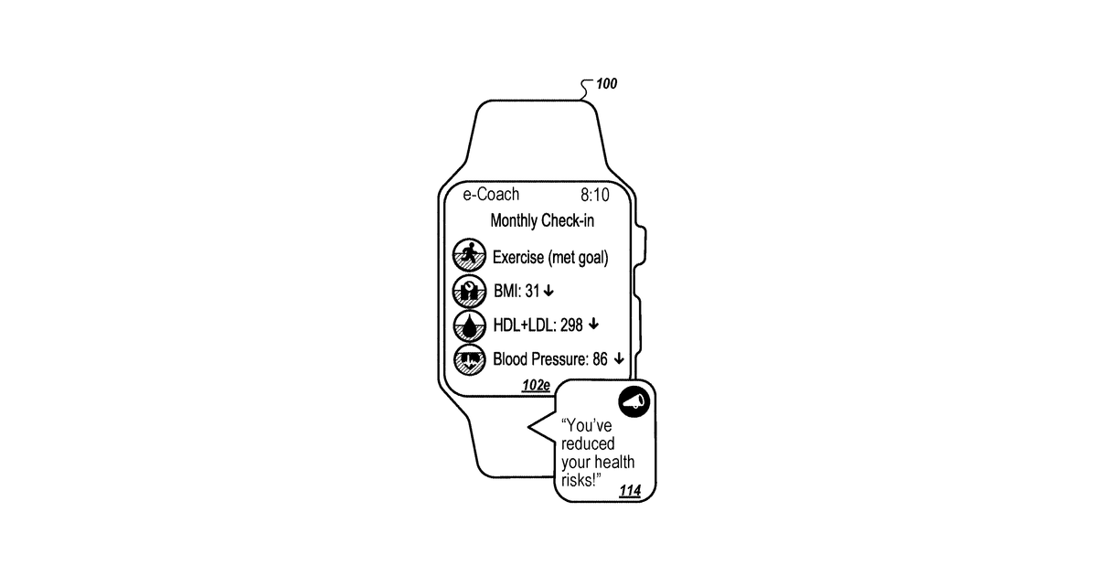 Patent drawing for Smart fitness tracker