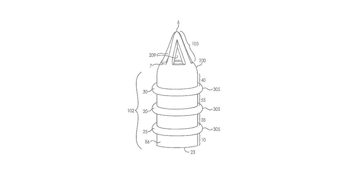Patent drawing for Ribbed water spike