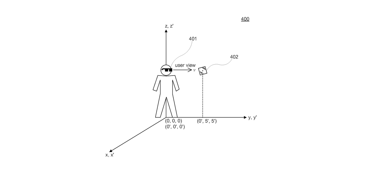 Patent drawing for Method and system for representing and interacting with augmented reality content