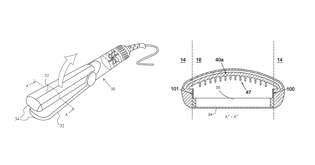 Patent drawing for Hair styling apparatus