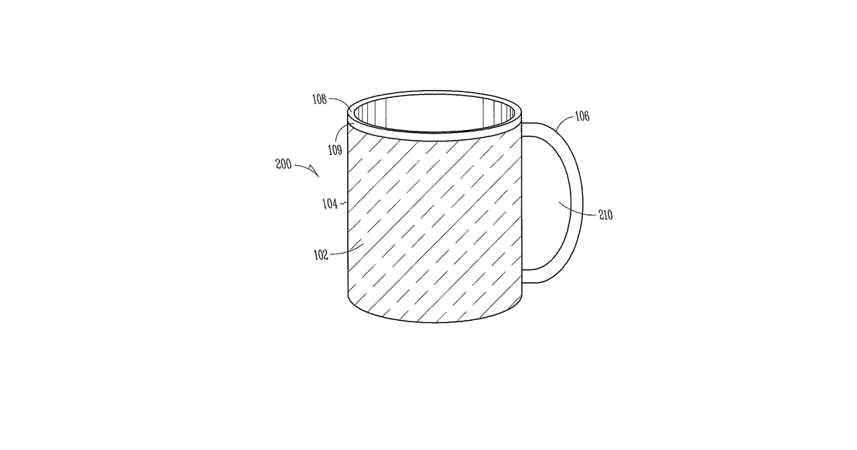 Patent drawing for Reusable mug covers and methods related thereto