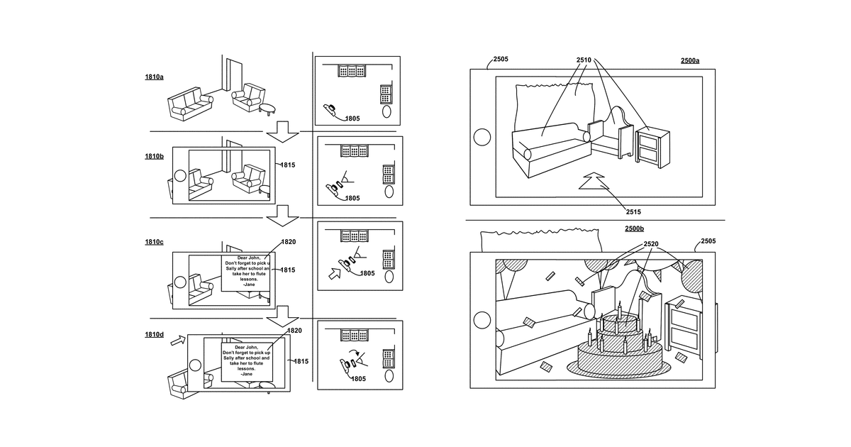 Patent drawing for Social applications for augmented reality technologies