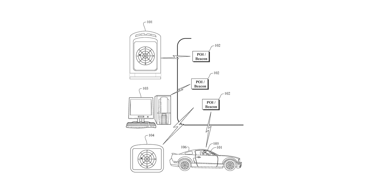 Patent drawing for Beacon deployment enabling location based services (LBS) in an urban or city environment
